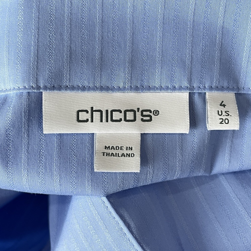 Chicos Dramatic Puff Sleeve Popover Split Neck To… - image 5